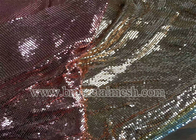 Colorful 3mm Sequin Aluminum Garment Silver Metallic Mesh Fabric For Bag
