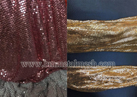 3mm Golden Color Metallic Sequin Metal Mesh Fabric