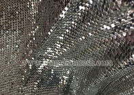Colorful 3mm Sequin Aluminum Garment Silver Metallic Mesh Fabric For Bag