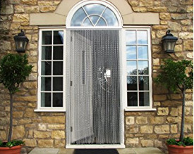Double Hook Aluminium Chain Door Curtain Fly Door Insect Screen - Extra Long - 99cmx210cm