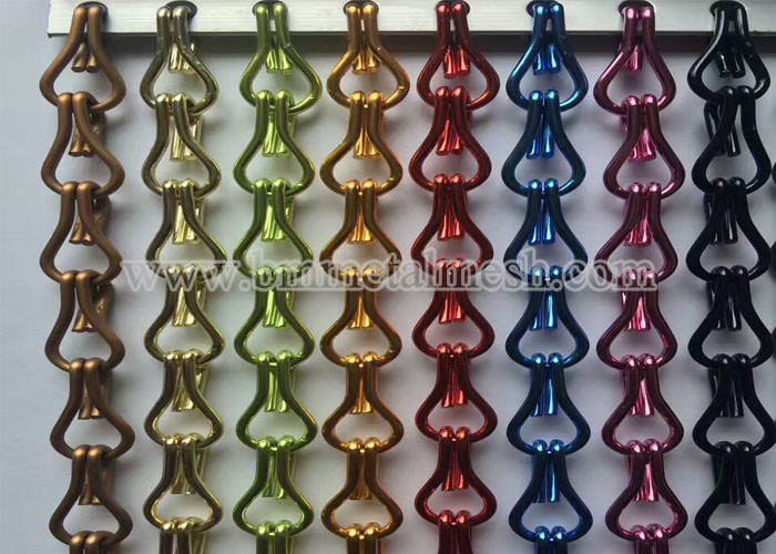 Double Hook 1.6 mm Wire Diameter Aluminum Chain Link Curtain