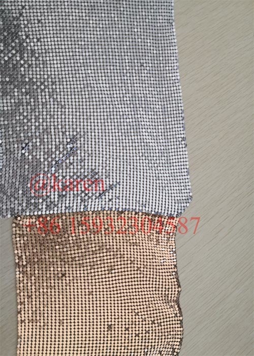 Metallic Decorative Cloth Sequin Screen Flexible Metal Mesh Fabric